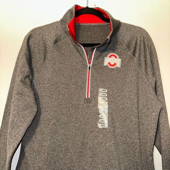 Ohio State University Unisex Gray Active Quarter Zip Top Large NWT - Picture 3 of 11